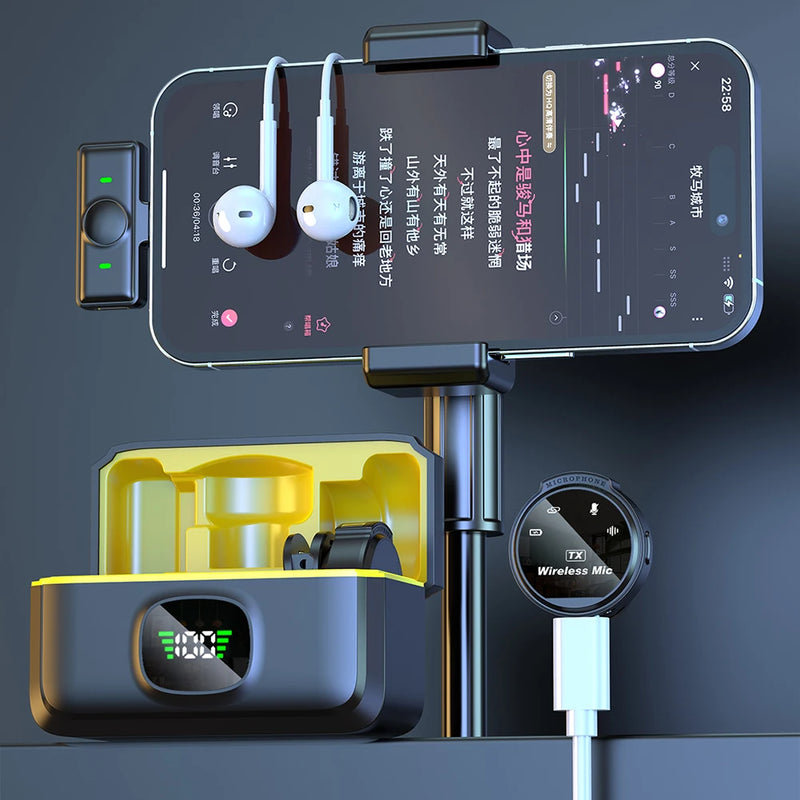 Microfone de lapela sem fio Xiaomi para iPhone, iPad, Android, tipo C, gravação de jogos ao vivo, entrevista com clipe magnético