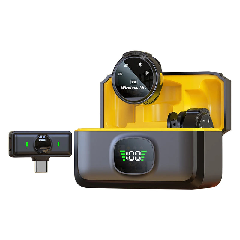 Microfone de lapela sem fio Xiaomi para iPhone, iPad, Android, tipo C, gravação de jogos ao vivo, entrevista com clipe magnético